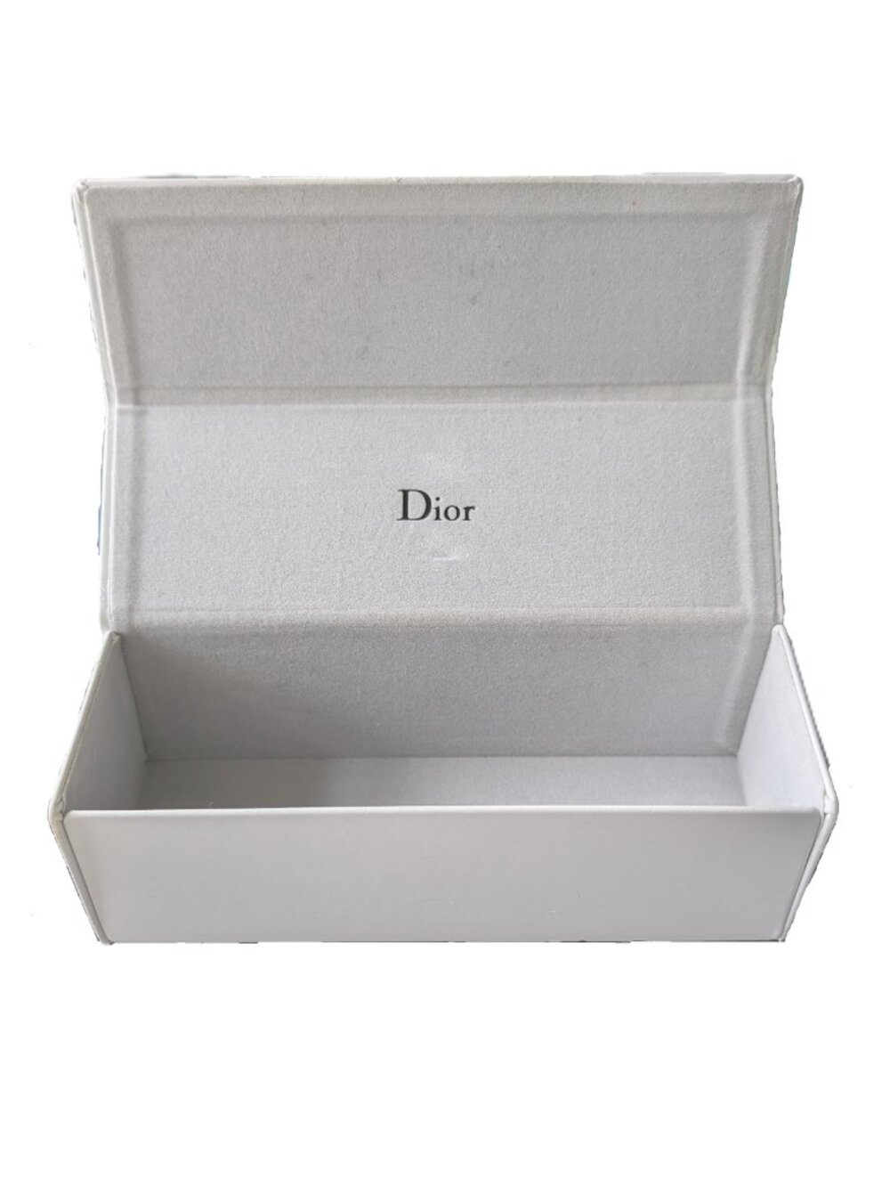 Christian Dior White Cannage Hard Eyeglasses Sunglasses Case